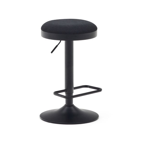 Črni oblazinjeni barski stoli v kompletu z nastavljivo višino 2 ks (višina sedeža 53,5 cm) Zaib – Kave Home-image-4