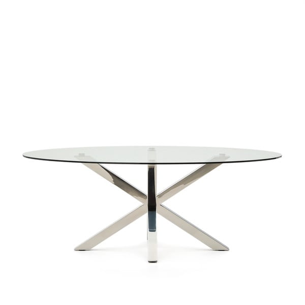 Jedilna miza s stekleno mizno ploščo 100x200 cm Argo – Kave Home-image-2