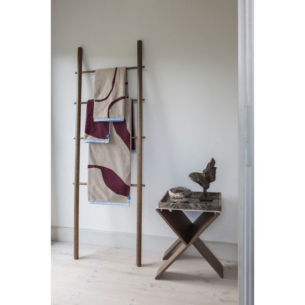 Bordo rdeča in sivo-bež frotirna brisača iz organskega bombaža 70x133 cm Nova Arte  – Mette Ditmer Denmark-image-1