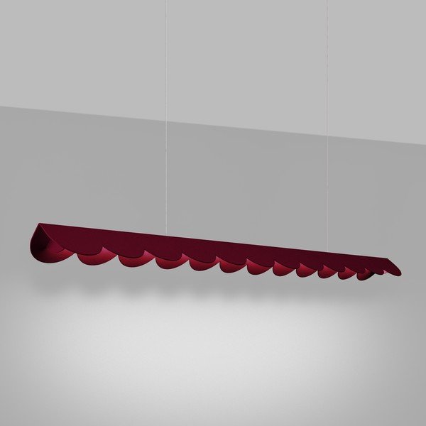 Bordo rdeča aluminijasta LED viseča svetilka BISCUIT – Thoro-image-1