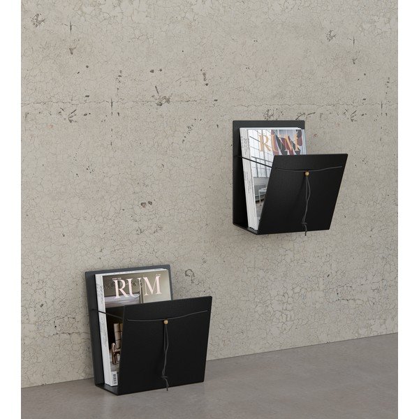 Stojalo za časopise iz kovine in eko usnja Bull M – LIND DNA-image-1