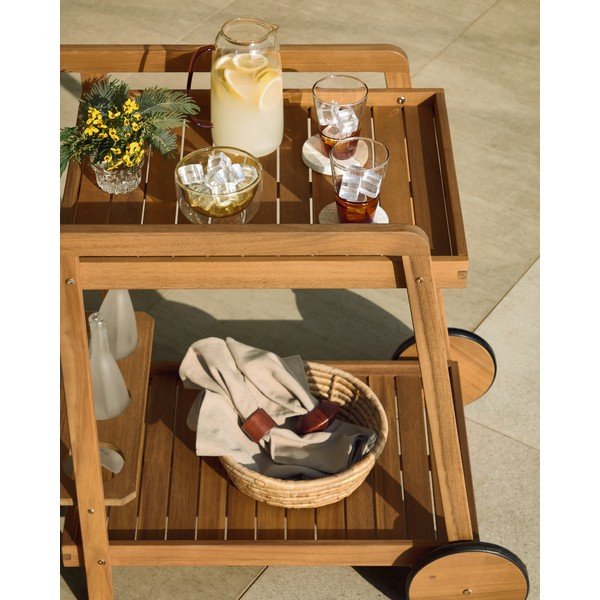 Servirni voziček iz masivne akacije 55x73 cm Felisa – Kave Home-image-3