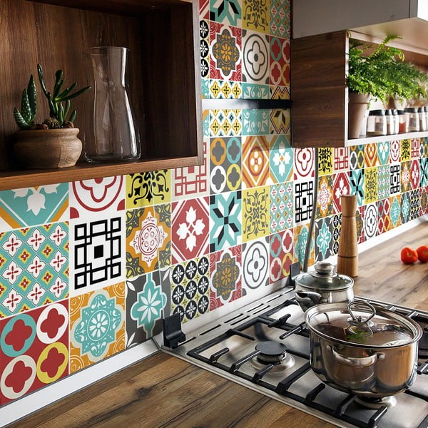 Set 24 stenskih nalepk Ambiance Montecito 15 x 15 cm-image-1