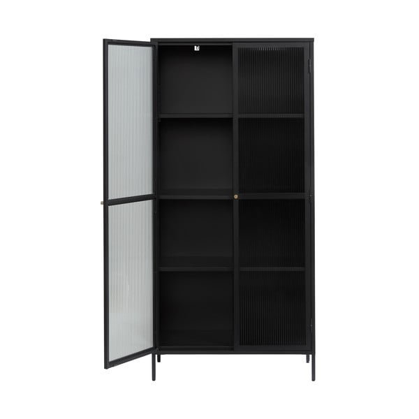 Črna kovinska vitrina 90x190 cm Bronco – Unique Furniture-image-2