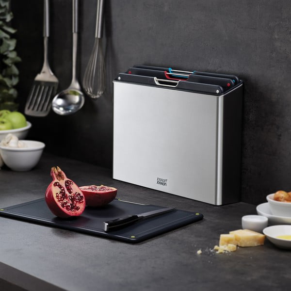 Deske za rezanje s stojalom v kompletu 4 ks 7x35,5 cm Folio - Joseph Joseph-image-1