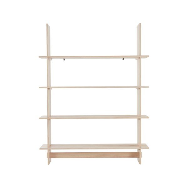 Regal iz masivnega bora v naravni barvi 140x180x40 cm Tottori – Jotex-image-2