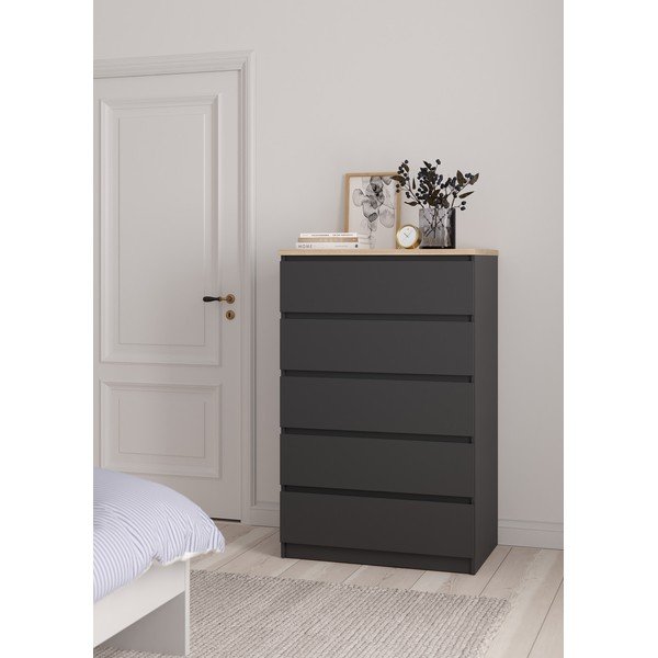 Temno siva komoda 77x121x50 cm Naia – Tvilum-image-1