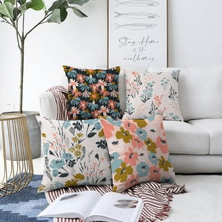 Komplet 4 prevlek za vzglavnik Minimalist Cushion Covers Blooming, 55 x 55 cm
