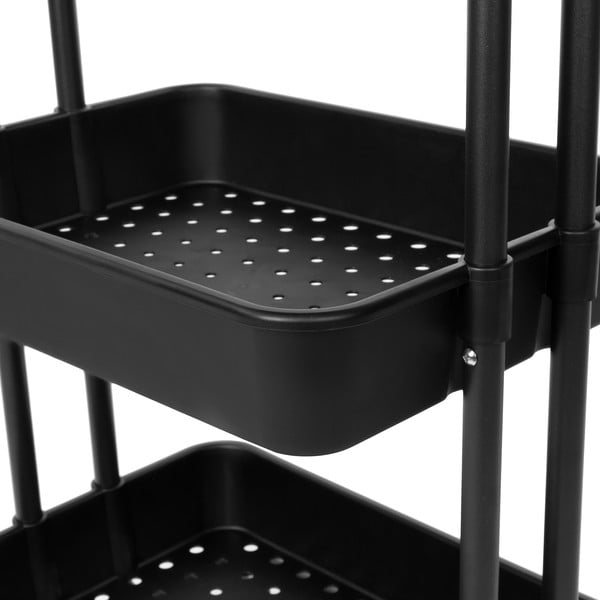 Črn plastičen regal na koleščkih 43x36 cm Grena – Compactor-image-2