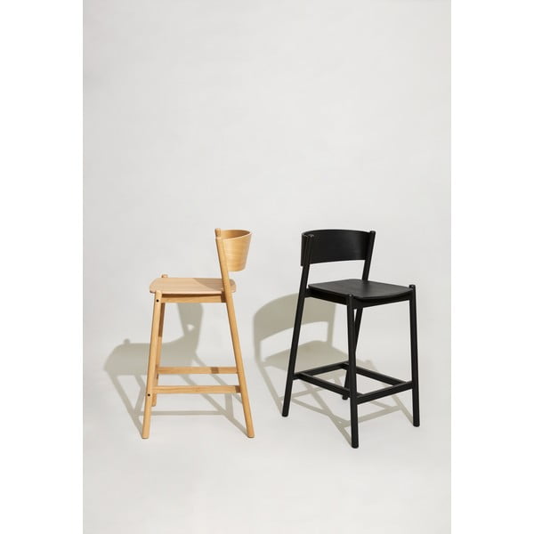 Barski stol v hrastovem dekorju (višina sedeža 75 cm) Oblique – Hübsch-image-1