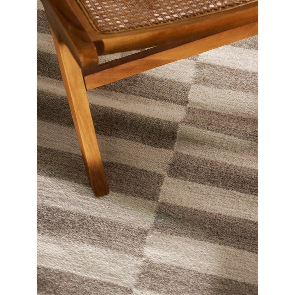 Bel/siv obojestranski/ročno tkan volnen tekač 80x200 cm Vika – Hanse Home-image-2