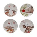 Komplet 4 keramičnih božičnih desertnih krožnikov Casafina Deer Freinds, ø 21,4 cm