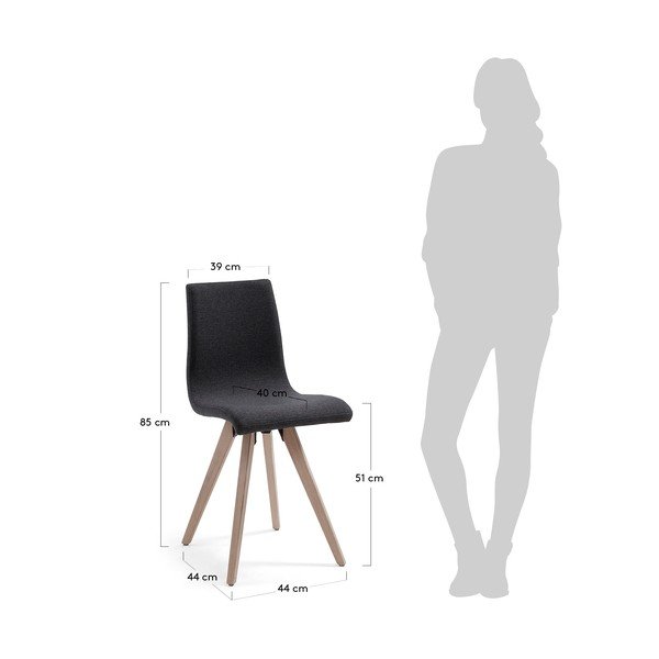 Komplet 4 črnih jedilnih stolov La Forma Una-image-1