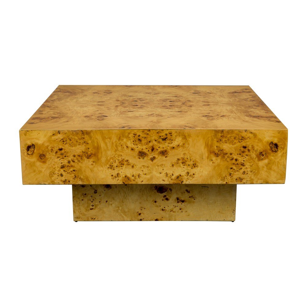 Klubska mizica v orehovem dekorju v naravni barvi 90x90 cm Quinn