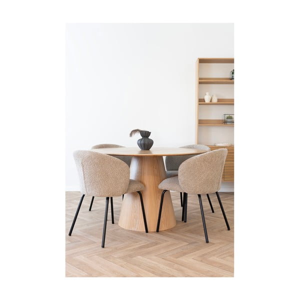 Okrogla jedilna miza z mizno ploščo v jesenovem dekorju ø 120 cm Bolton – House Nordic-image-2