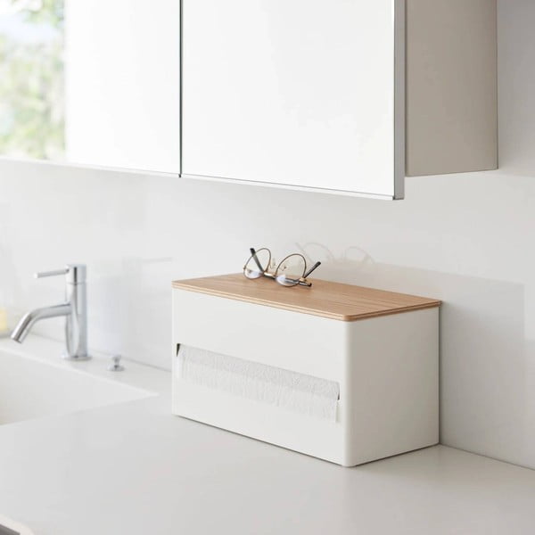 Belo kovinsko stojalo za papirnate brisače Rin – YAMAZAKI-image-3