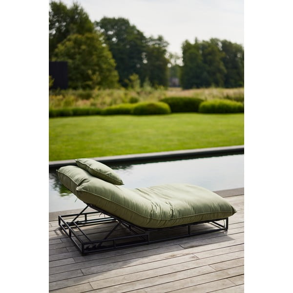 Zelen kovinski oblazinjen vrtni ležalnik Emma – Hartman-image-1