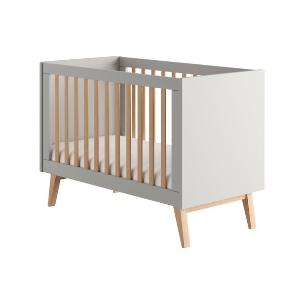 Siva otroška posteljica 60x120 cm Swing – Pinio