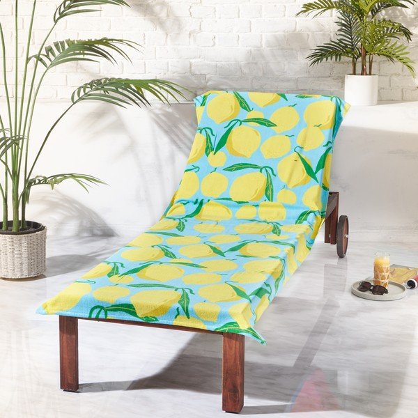 Bombažna brisača za na plažo 92x180 cm Lemons Lounger – Catherine Lansfield-image-1