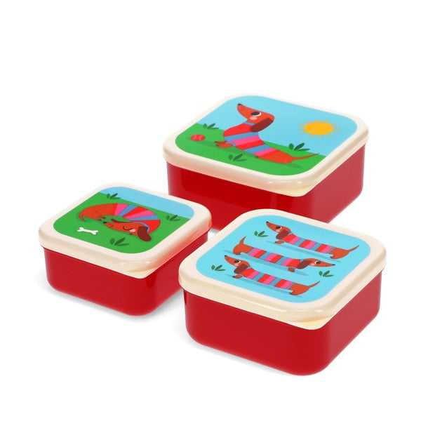 Otroška posoda za malico 3 kos Sausage Dog – Rex London-image-2