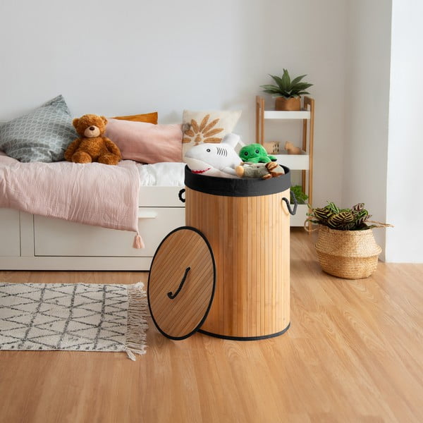 Koš za perilo iz bambusa v naravni barvi 70 l Bamboo – Compactor-image-1