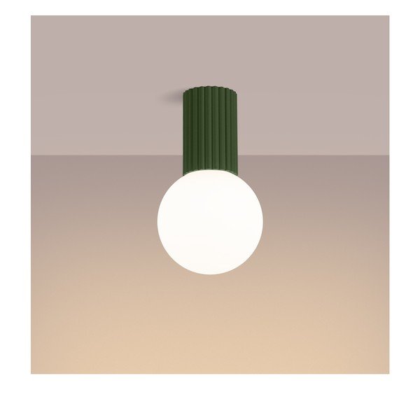 Zelena stropna svetilka s steklenim senčilom ø 12 cm Orbital – Sollux-image-1