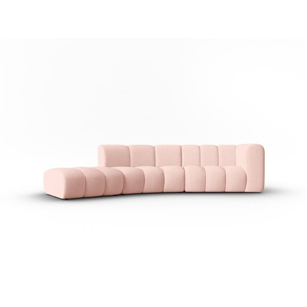 Rožnata kotna sedežna garnitura (levi kot) Lupine – Micadoni Home