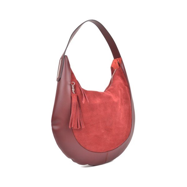 Usnjena torbica Isabella Rhea Moon Vino bordo barve-image-1