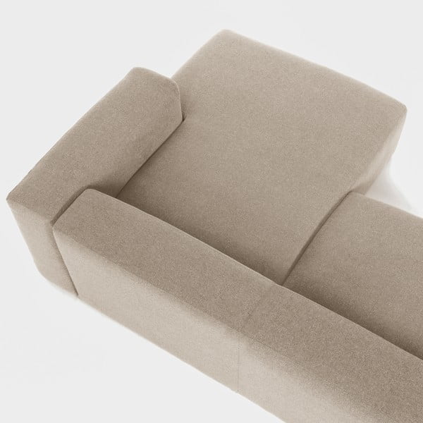 Bež kotna sedežna garnitura Kave Home Blok, desni kot-image-1