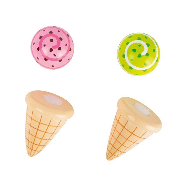 Komplet 2 lesenih sladolednih kornetov za otroke Legler Cream Cone-image-1