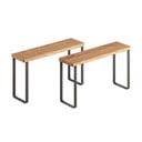 Mat črne/naravne lesene dodatne kuhinjske police v kompletu 2 ks 27x8 cm York – Metaltex