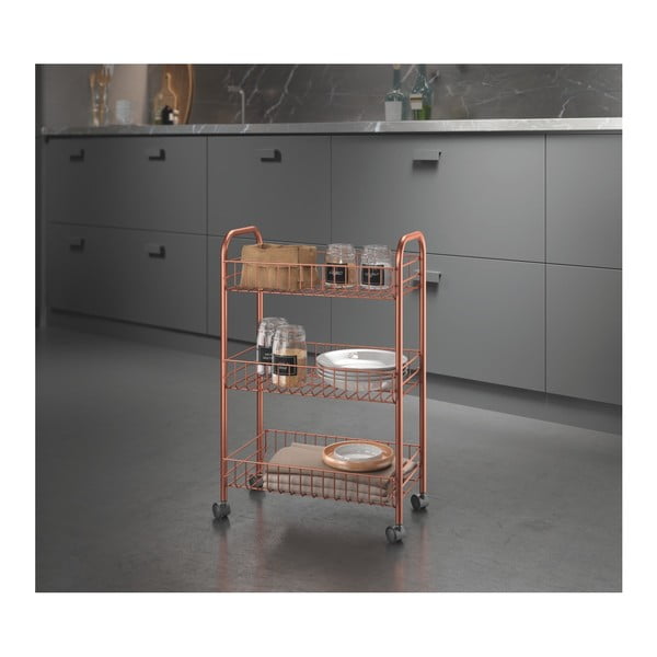 Mobilni regals 3 policami iz bakra Metaltex-image-1