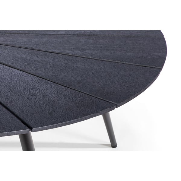 Črna vrtna miza s ploščo iz lesa in kamnitim središčem Le Bonom Marienlist, 190 x 115 cm-image-2