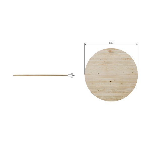 Deska za jedilno mizo iz hrastovega lesa vtwonen Panel, ⌀ 130 cm-image-2