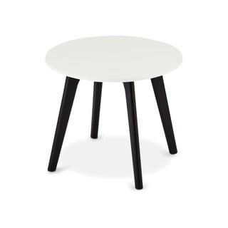 Črno-bela kavna mizica z nogami iz hrastovega lesa Furnhouse Life, Ø 48 cm