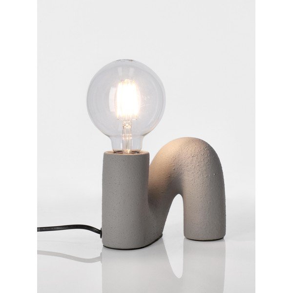 Siva keramična namizna svetilka s steklenim senčilom (višina 12,5 cm) Jael – Yes Everyday-image-1