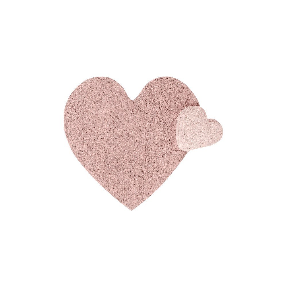 Rožnata pralna ročno tkana bombažna otroška preproga 160x180 cm Puffy Love
