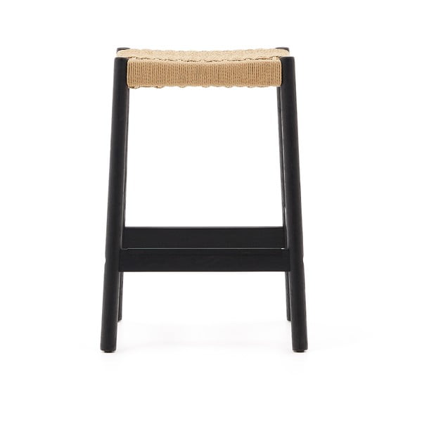 Črni/v naravni barvi barski stoli v kompletu 2 ks iz masivnega hrasta (višina sedeža 66 cm) Yalia – Kave Home-image-2