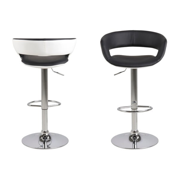 Komplet 2 črno-belih barskih stolov Actona Grace-image-1