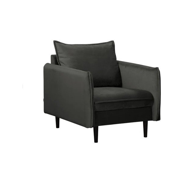 Temno siv žameten fotelj Juli – Ropez