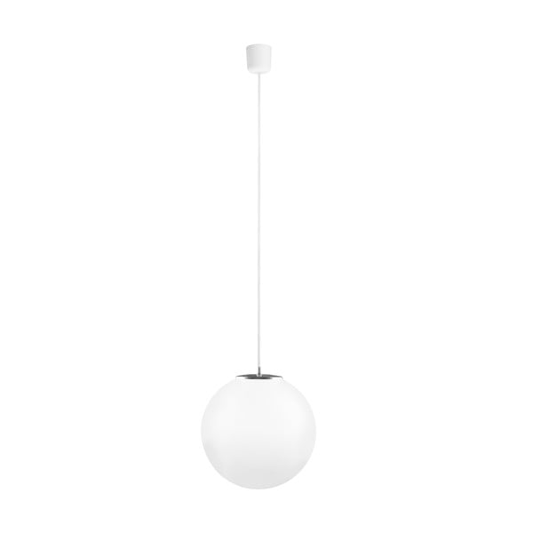 Bela in srebrna viseča svetilka z belim kablom in belo vtičnico Sotto Luce Tsuki, Ø 30 cm