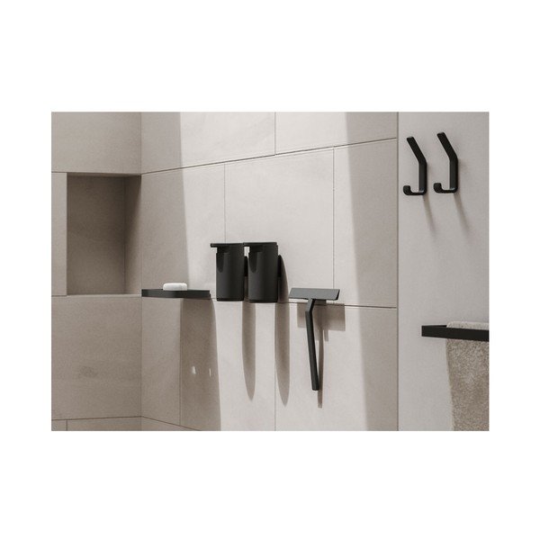 Črn kopalniški brisalec s stojalom Zone Rim, širina 30 cm-image-1