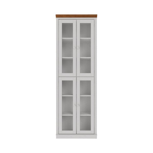 Bela/jantarna vitrina iz masivnega bora 74x223x37 cm Anita – Støraa