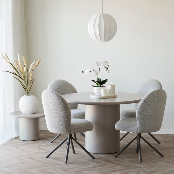 Bela viseča svetilka s tekstilnim senčilom ø 40 cm Coventry – House Nordic-image-2