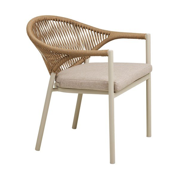 Bež kovinski in oblazinjen vrtni stol Abela – House Nordic-image-3