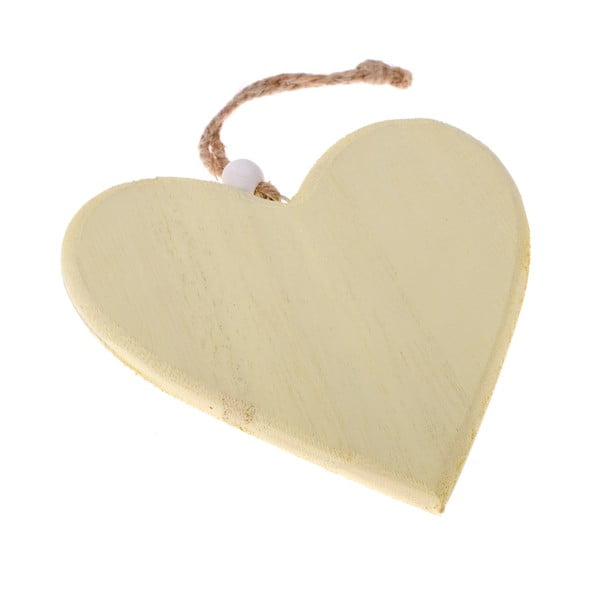 Rumena lesena viseča dekoracija Dakls So Cute Heart