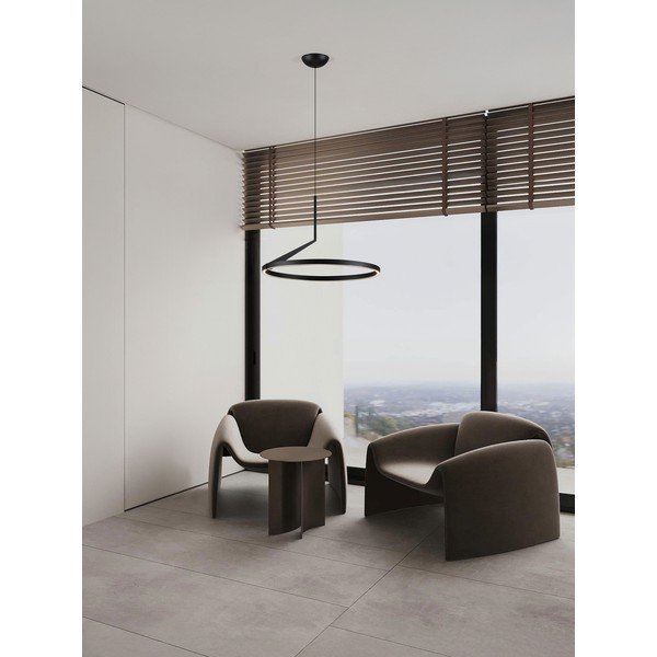 Mat črna aluminijasta LED zatemnitvena viseča svetilka ø 60 cm Tilia – Nova Luce-image-1