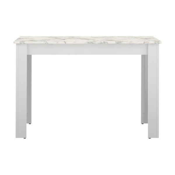 Bela jedilna miza s ploščo v marmornem dekorju 110x70 cm Nice - TemaHome 