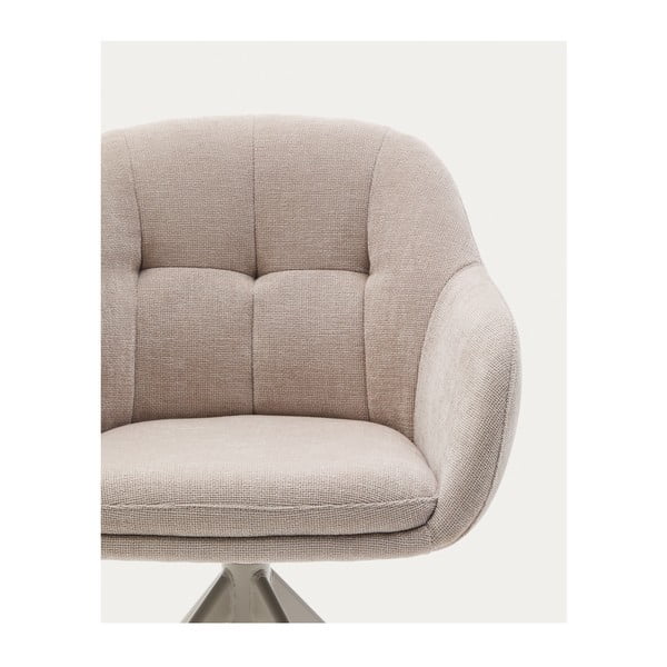 Bež oblazinjen jedilni stol z nasloni za roke Dorina – Kave Home-image-2