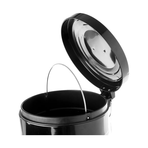 Črn kovinski koš za odpadke s pedalom Casa Selección, 20 l-image-1